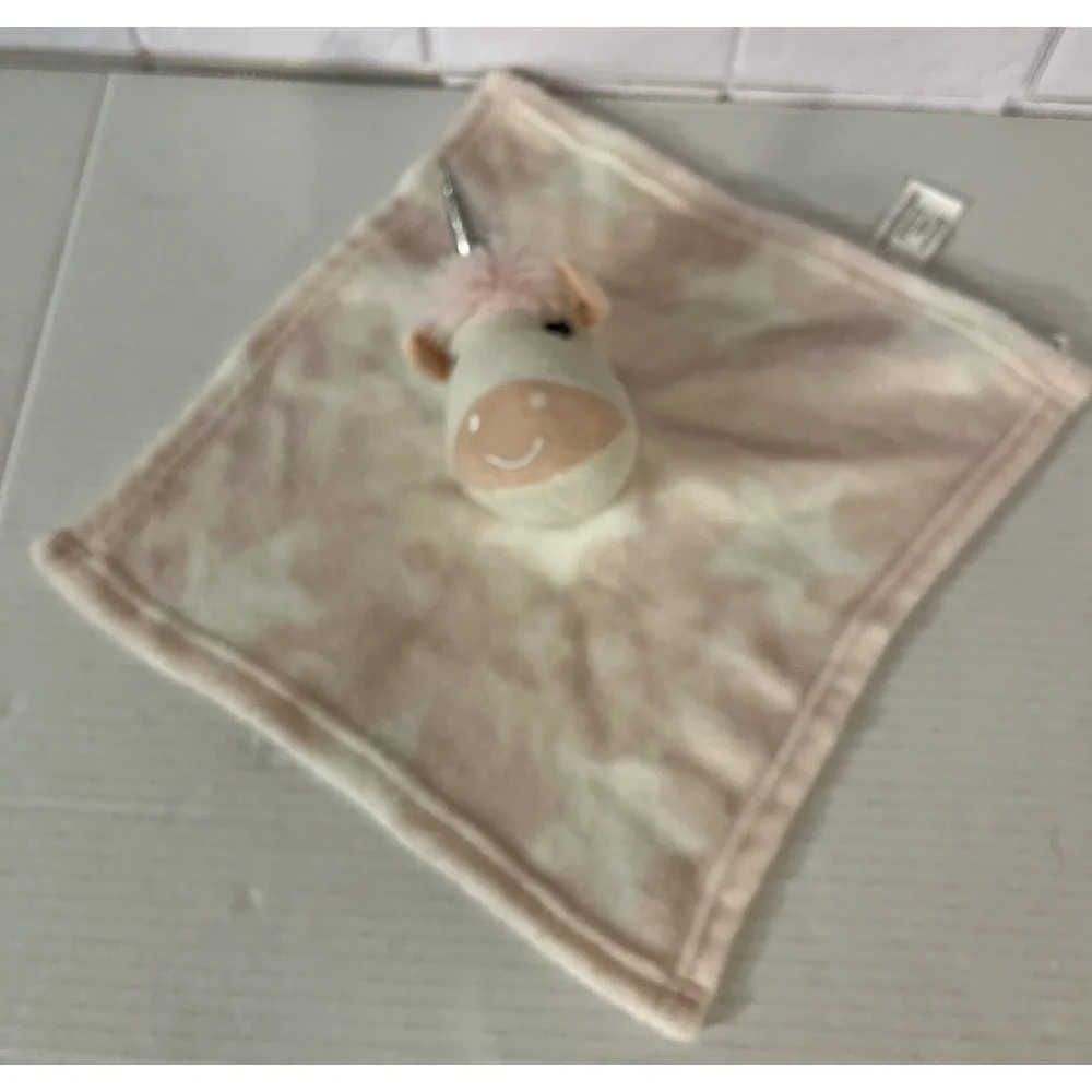 Parents Choice Security Blanket Baby 12in Pink Unicorn Plush Lovey Star Pattern